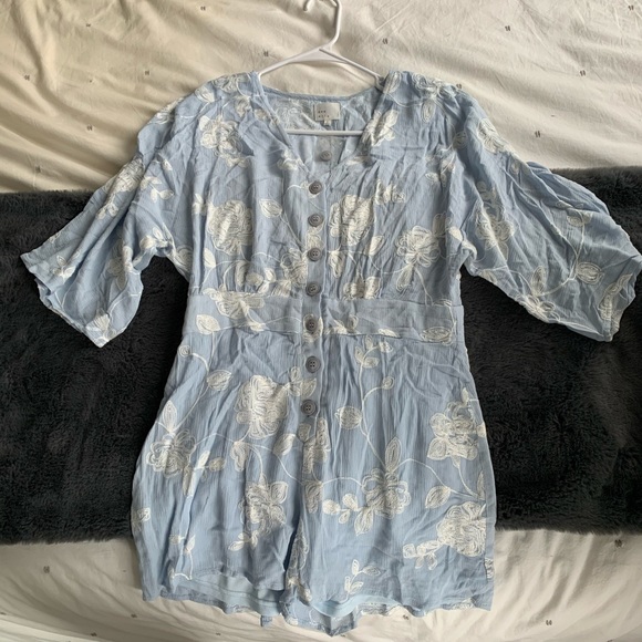 Vici La Petite Embroidered Button Down Romper - Picture 3 of 4